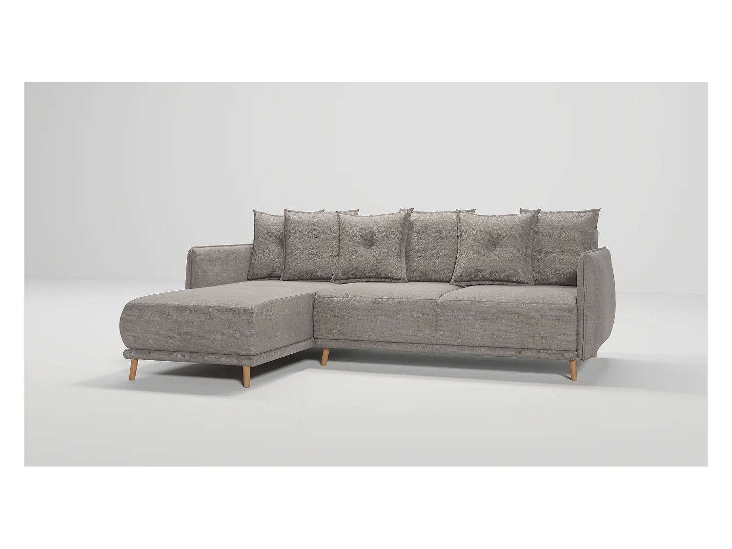 Ecksofa Noah mit Bettfunktion und Bettkasten, im skandinavischen Design