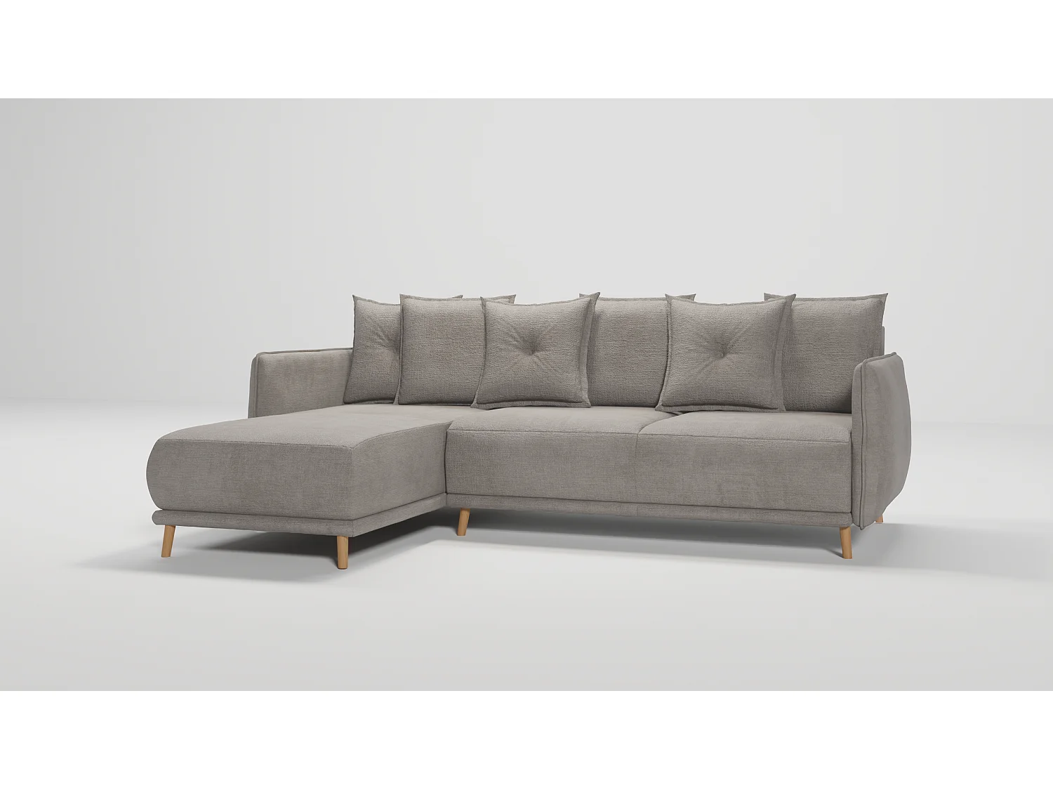 Ecksofa Noah mit Bettfunktion und Bettkasten, im skandinavischen Design