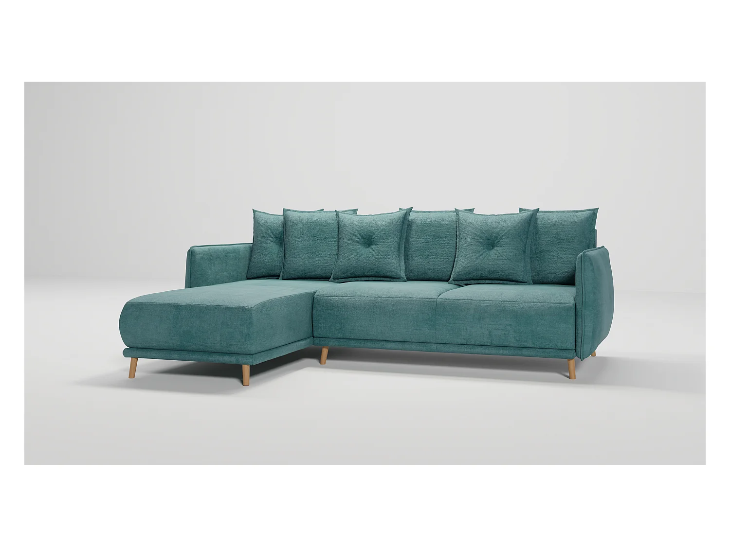Ecksofa Noah mit Bettfunktion und Bettkasten, im skandinavischen Design