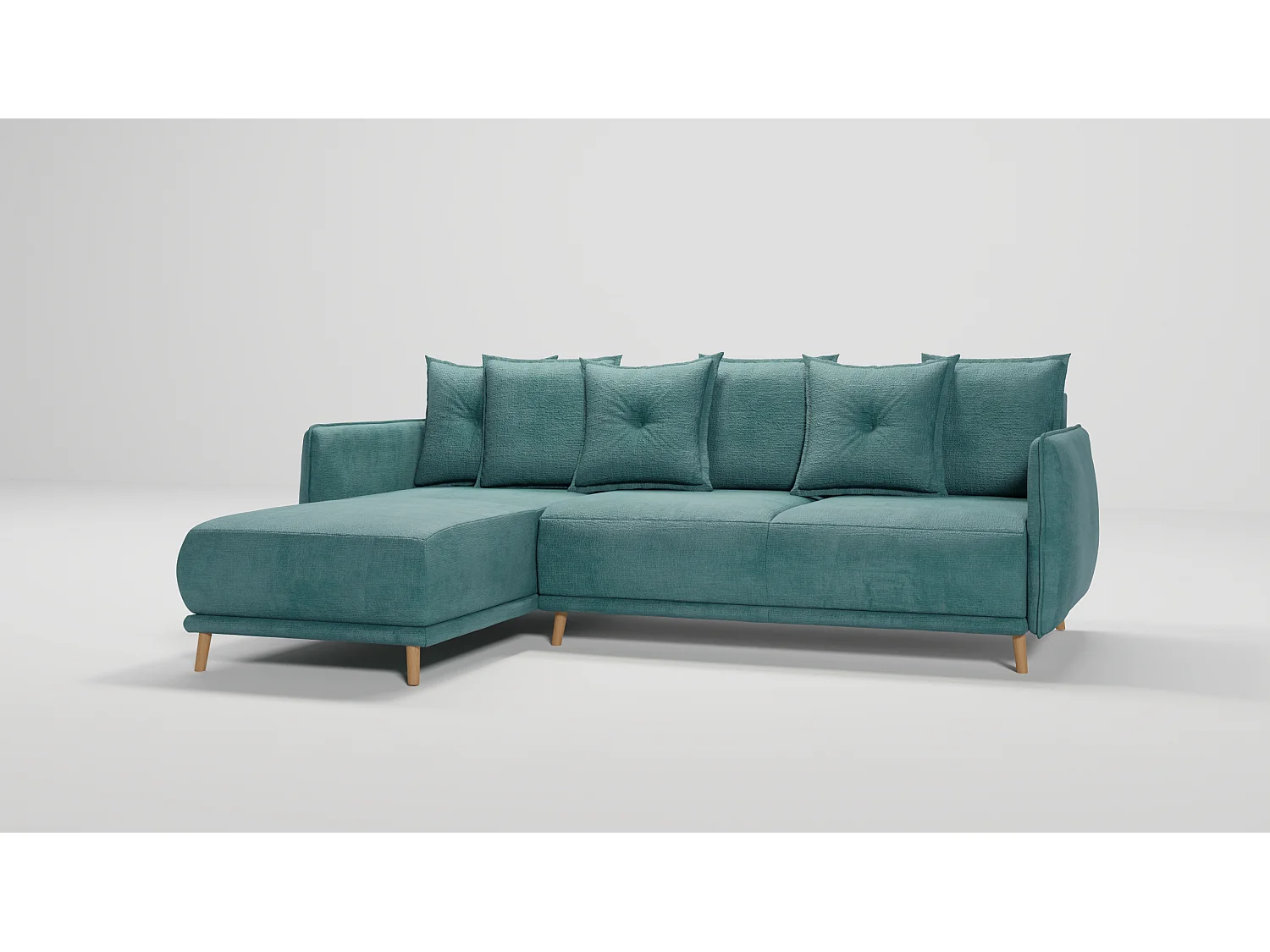 Ecksofa Noah mit Bettfunktion und Bettkasten, im skandinavischen Design