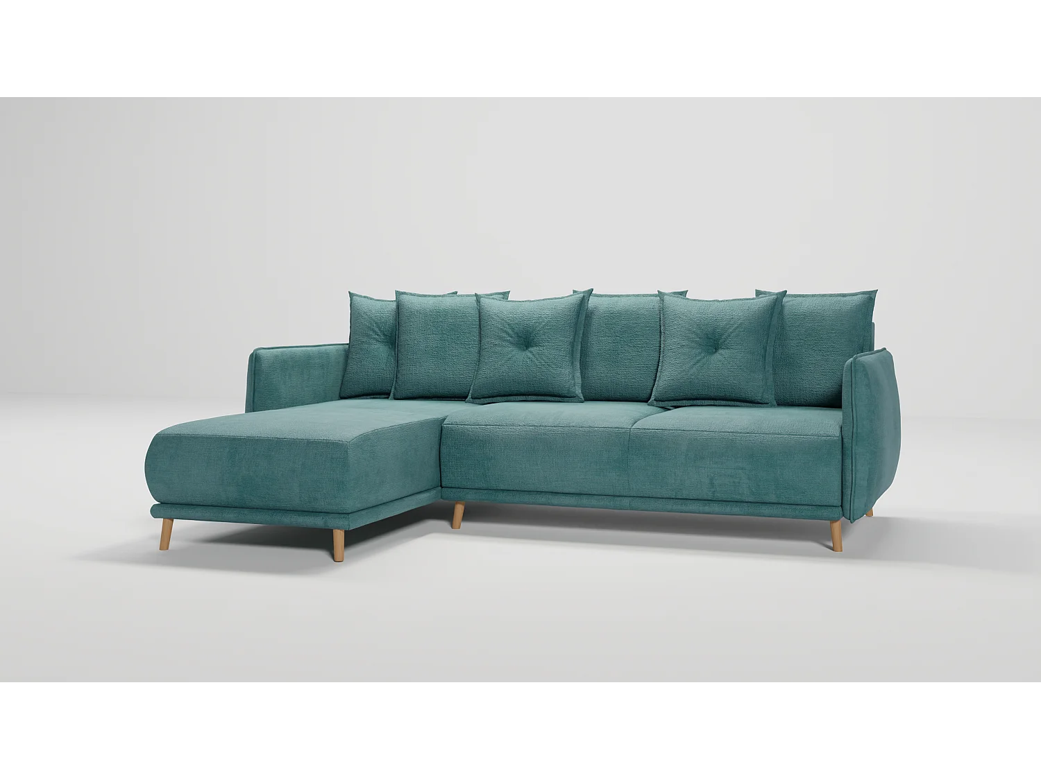 Ecksofa Noah mit Bettfunktion und Bettkasten, im skandinavischen Design