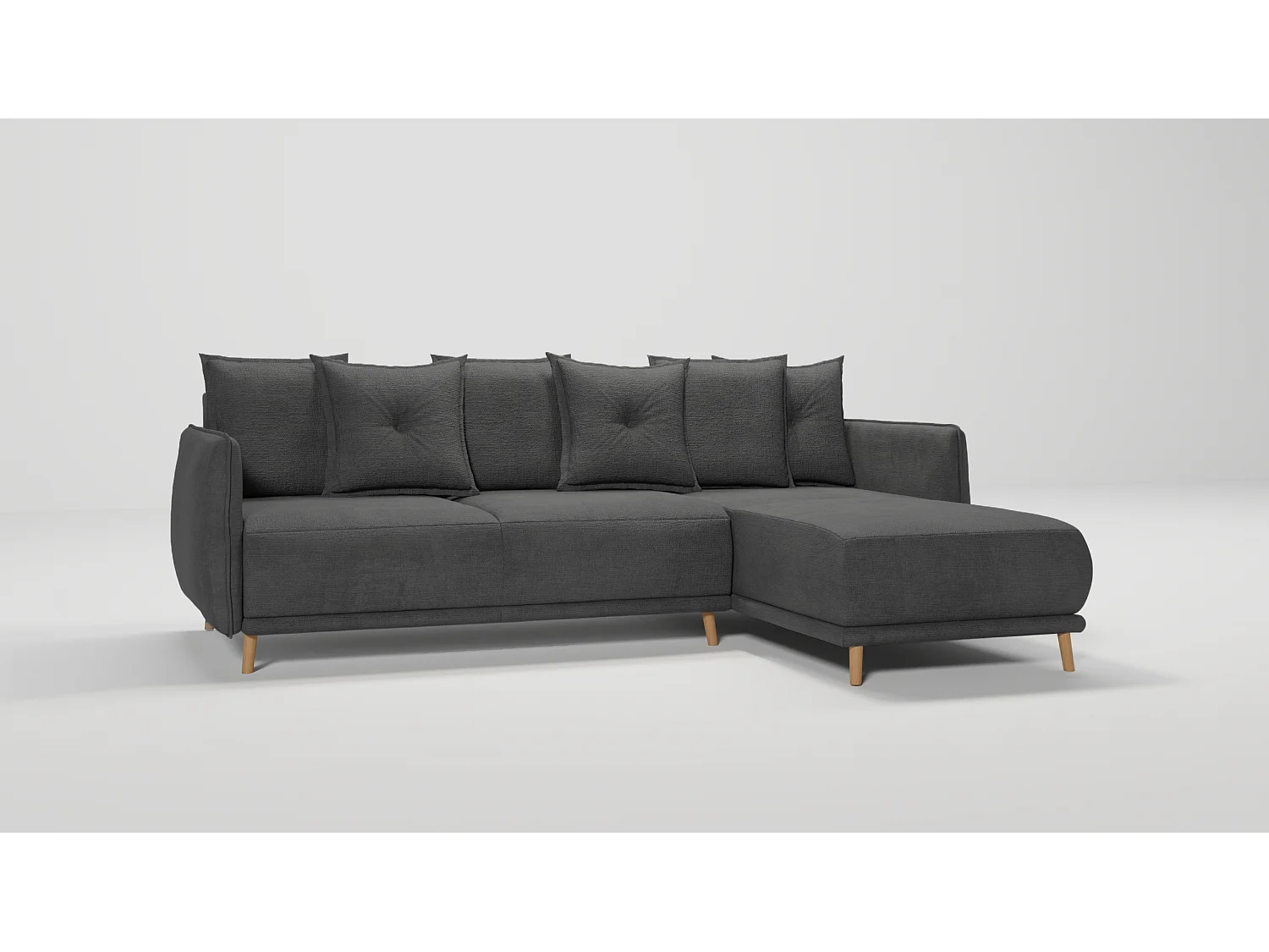 Ecksofa Noah mit Bettfunktion und Bettkasten, im skandinavischen Design