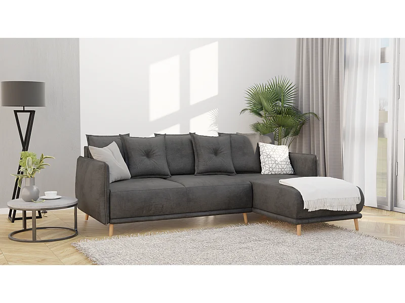 Ecksofa Noah mit Bettfunktion und Bettkasten, im skandinavischen Design