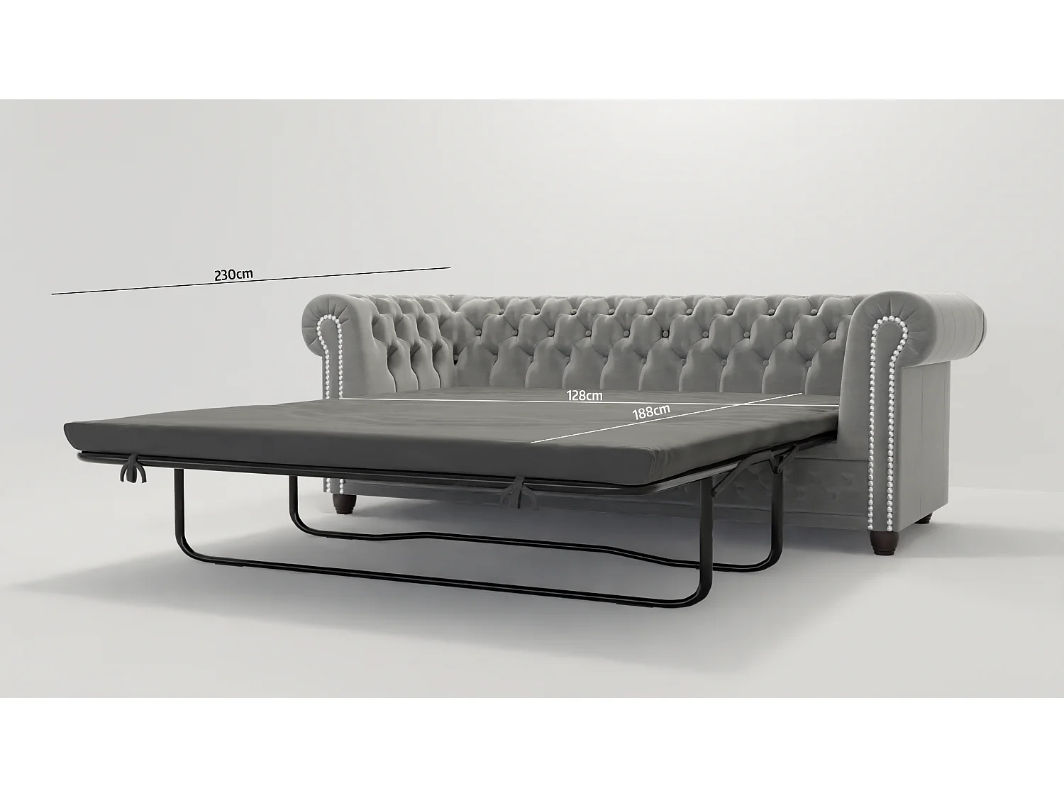 Liv 3-Sitzer Chesterfield Sofa mit Schlaffunktion Samt Bezug