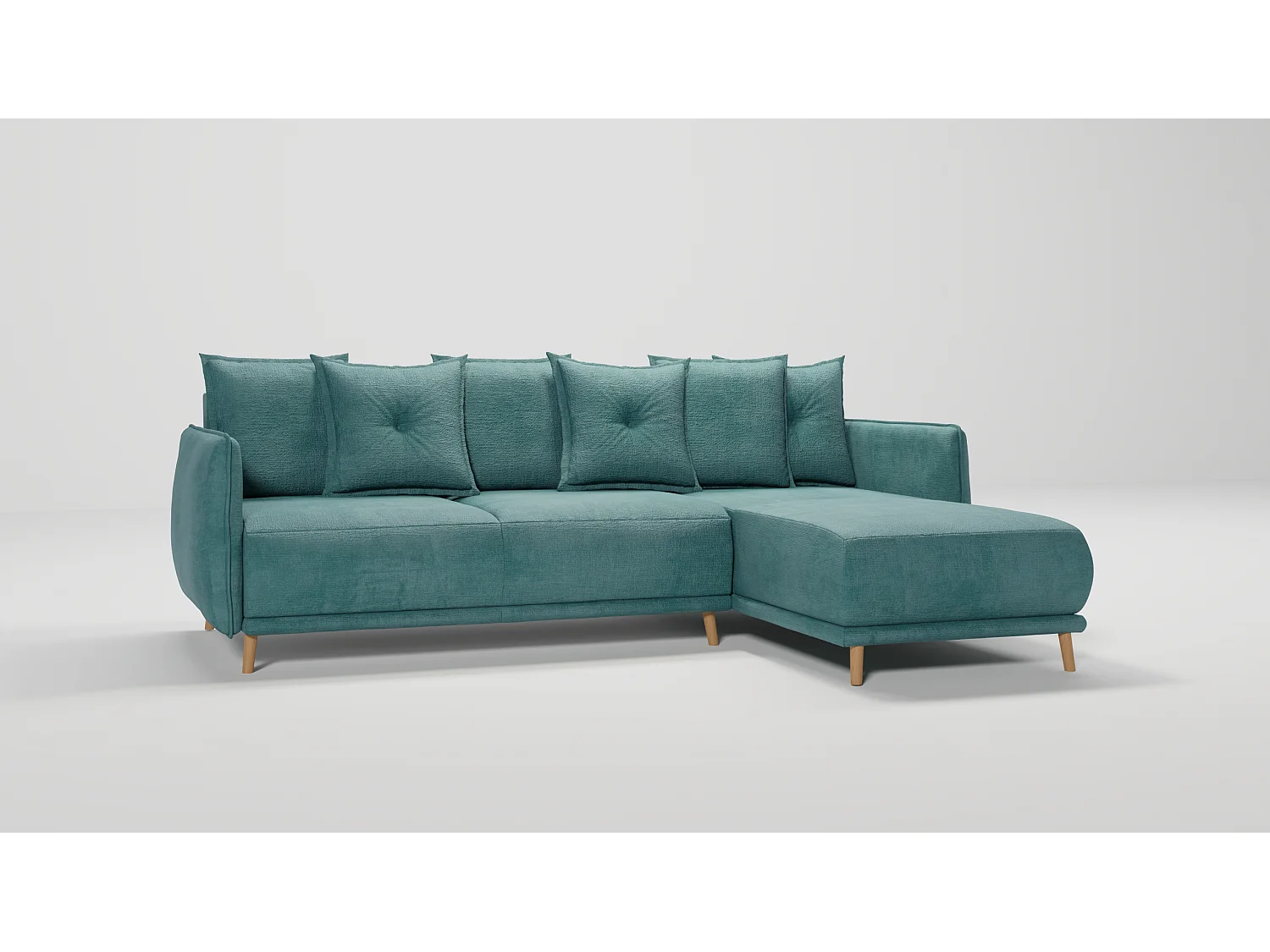 Ecksofa Noah mit Bettfunktion und Bettkasten, im skandinavischen Design