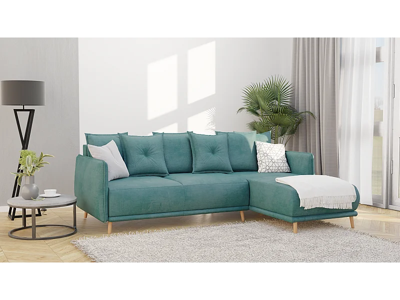 Ecksofa Noah mit Bettfunktion und Bettkasten, im skandinavischen Design