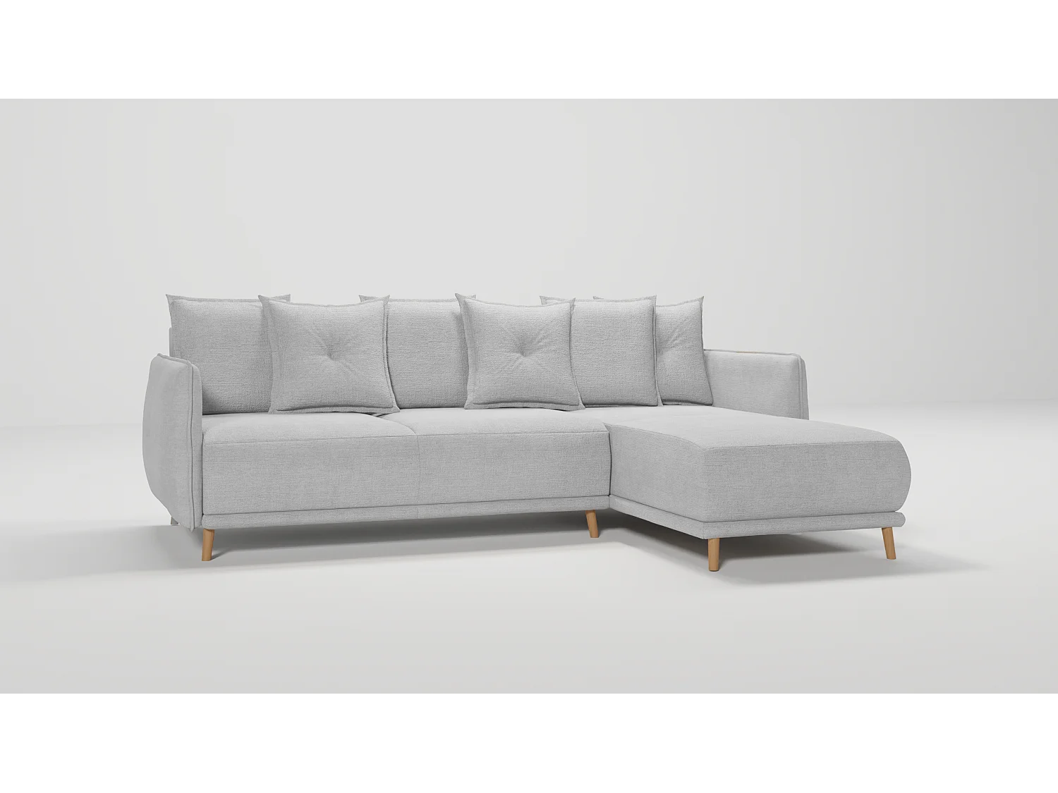 Ecksofa Noah mit Bettfunktion und Bettkasten, im skandinavischen Design