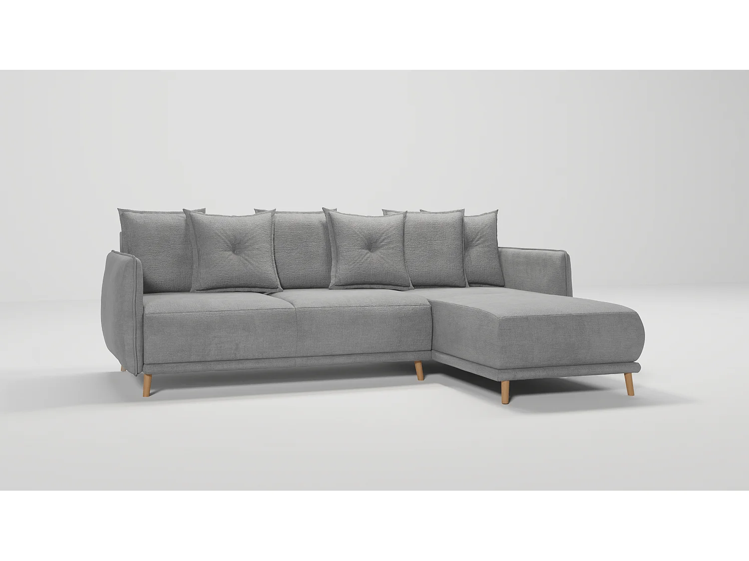 Ecksofa Noah mit Bettfunktion und Bettkasten, im skandinavischen Design