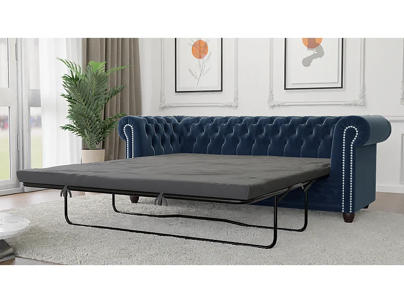 Liv 3-Sitzer Chesterfield Sofa mit Schlaffunktion Samt Bezug