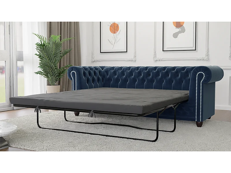 Liv 3-Sitzer Chesterfield Sofa mit Schlaffunktion Samt Bezug