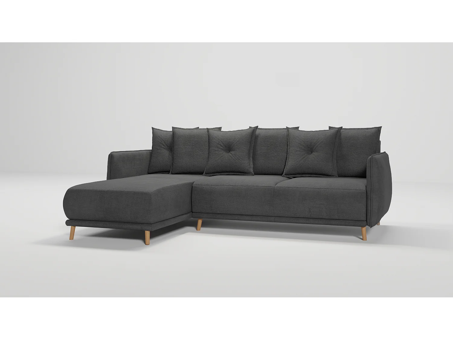 Ecksofa Noah mit Bettfunktion und Bettkasten, im skandinavischen Design