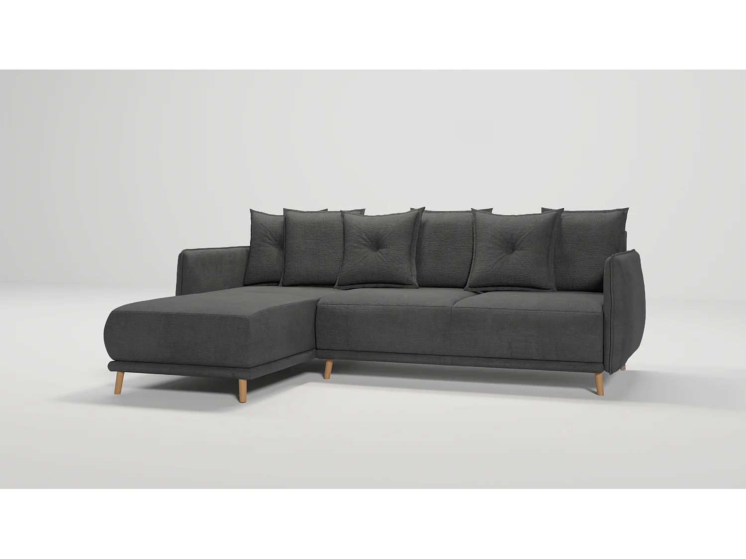 Ecksofa Noah mit Bettfunktion und Bettkasten, im skandinavischen Design