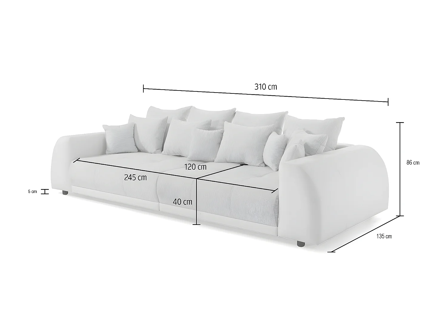 Big-Sofa Nico, 6 Sitzer, Lounge Sofa