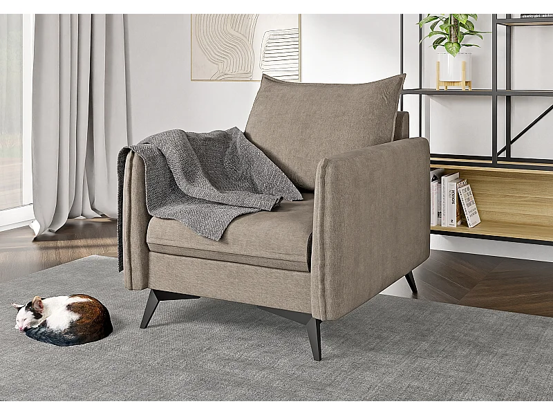 Modernes Sessel Harris mit Schwarz Metall Füßen