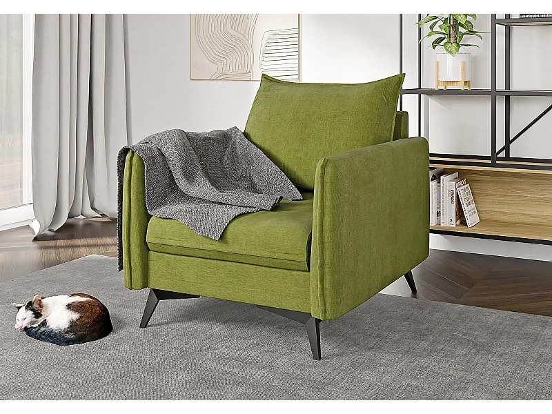 Modernes Sessel Harris mit Schwarz Metall Füßen