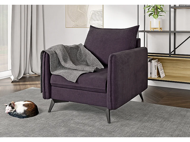 Modernes Sessel Harris mit Schwarz Metall Füßen