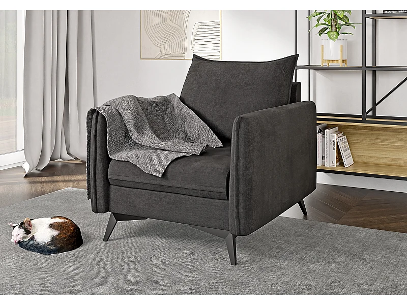 Modernes Sessel Harris mit Schwarz Metall Füßen