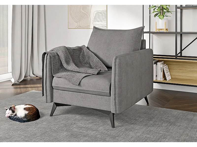 Modernes Sessel Harris mit Schwarz Metall Füßen