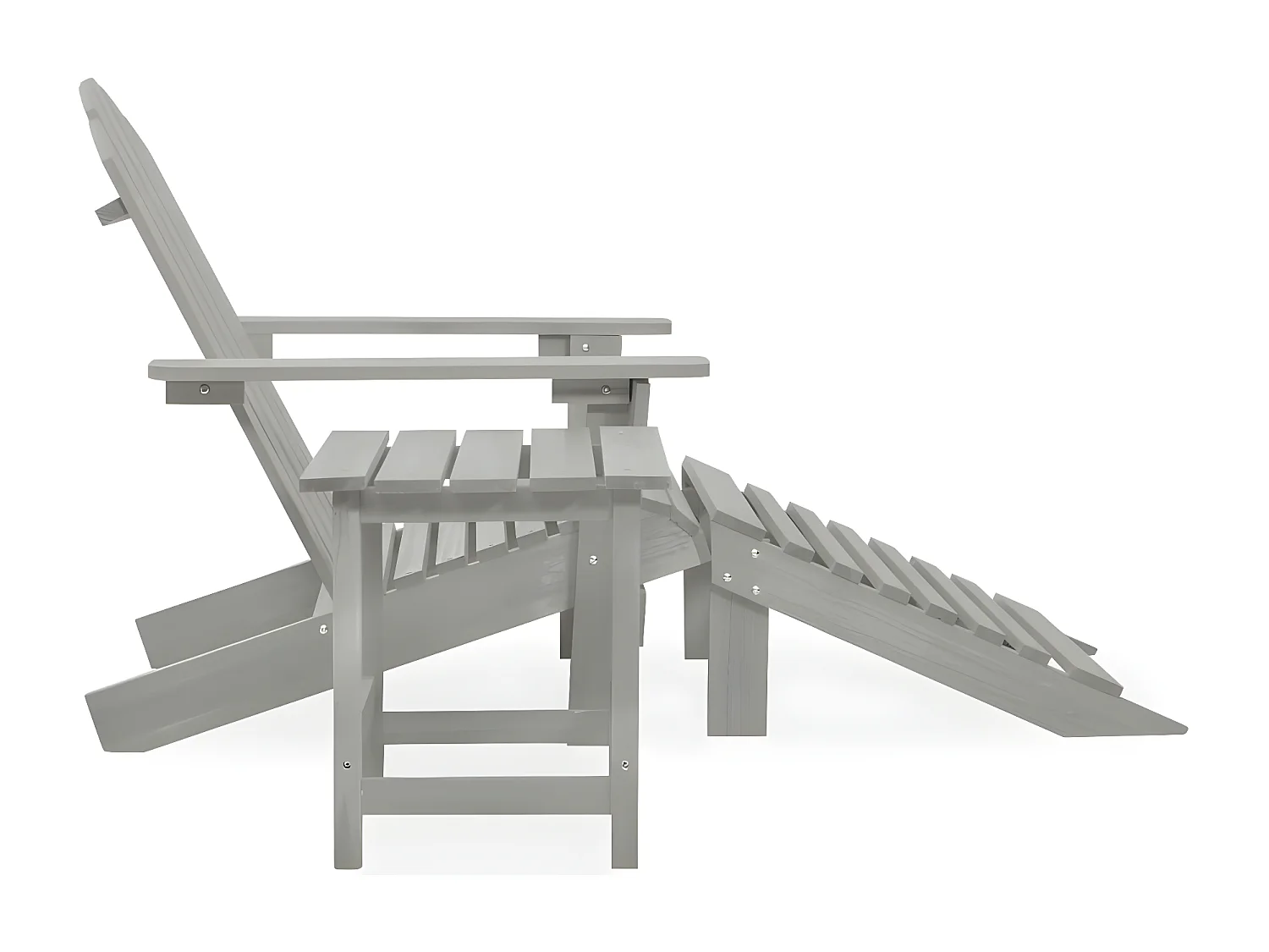 Cadeira de jardim Adirondack com pufe e mesa, Fir Grey