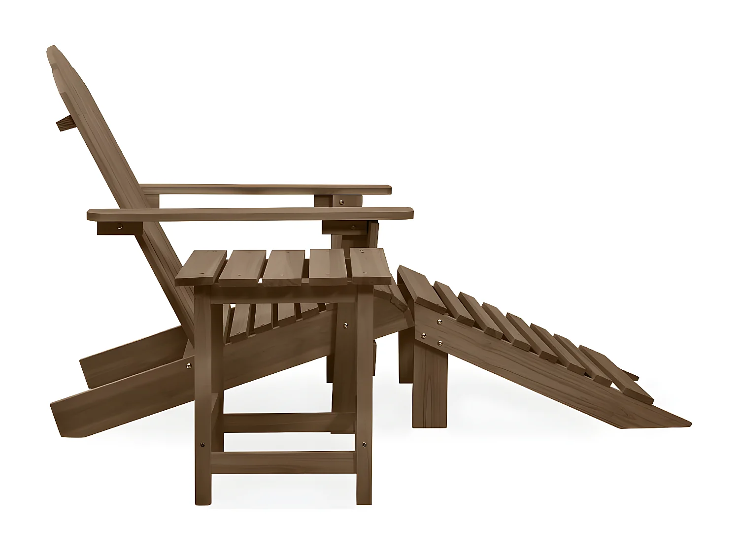 Sedia da giardino Adirondack con pouf e tavolo Abete Marrone