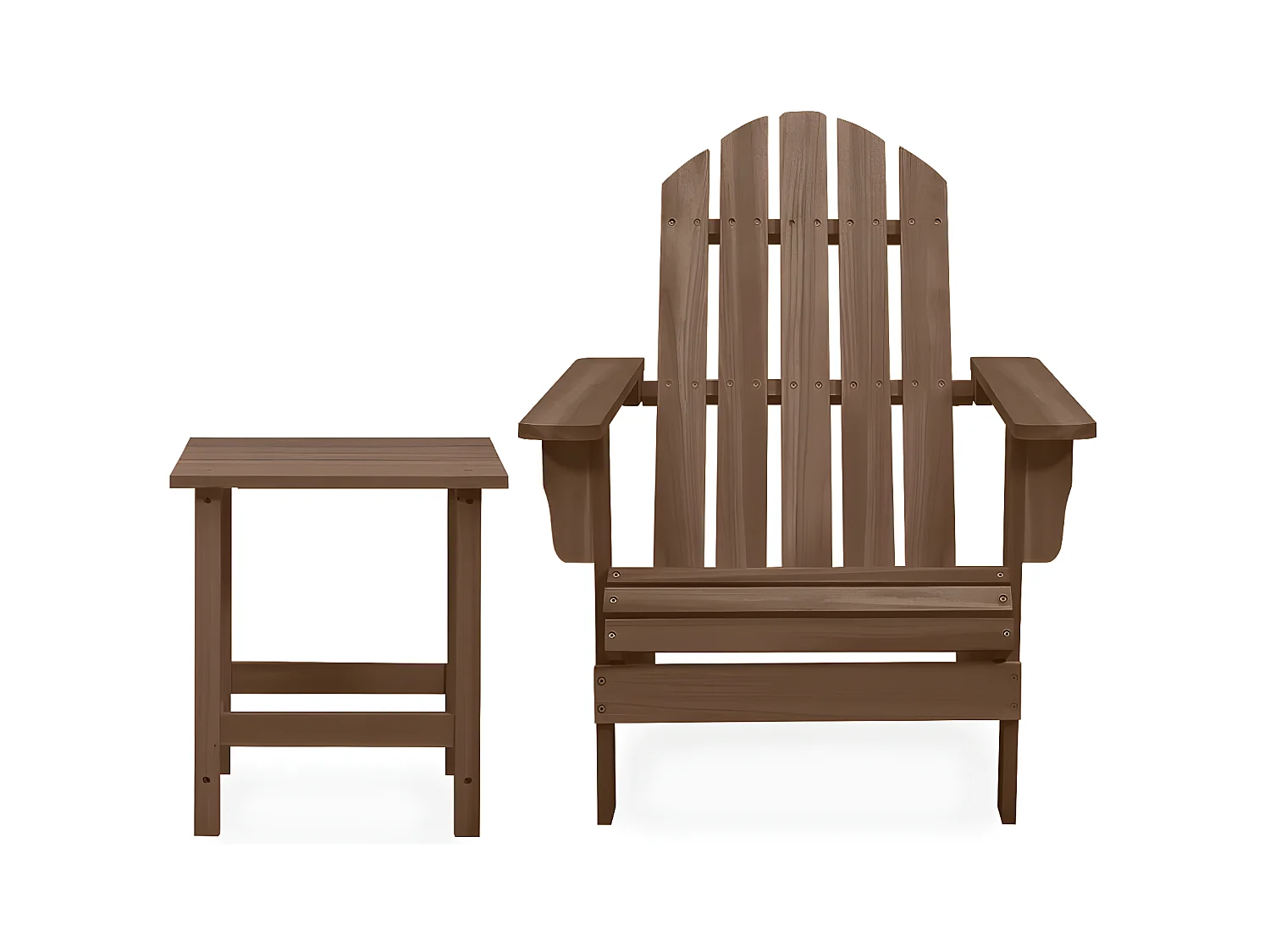 Chaise de jardin Adirondack avec table Bois de sapin Marron