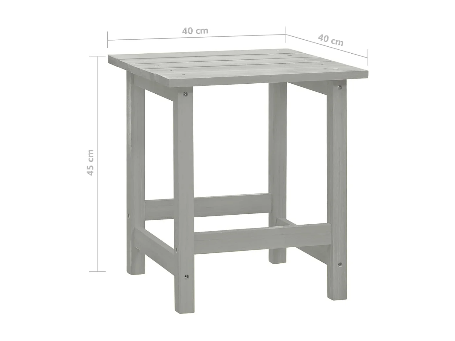 Cadeira de jardim Adirondack com mesa Madeira de abeto Cinza