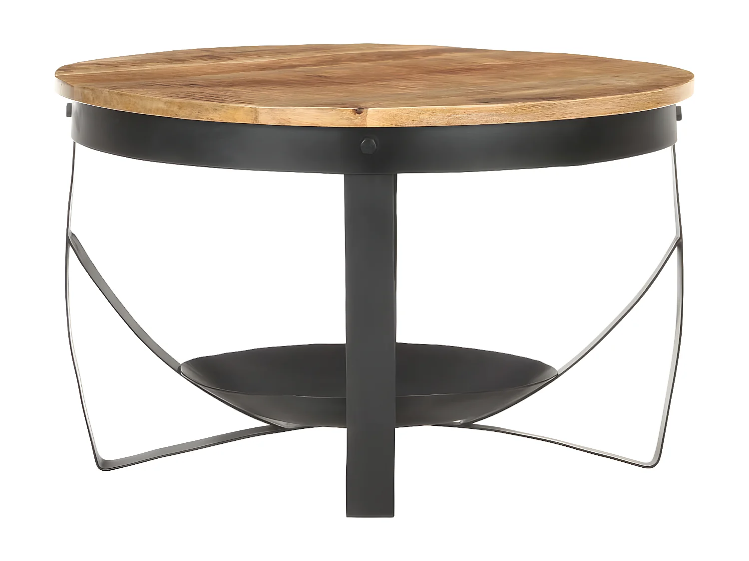 Tavolino Gold Ø68x43 cm Legno di mango grezzo