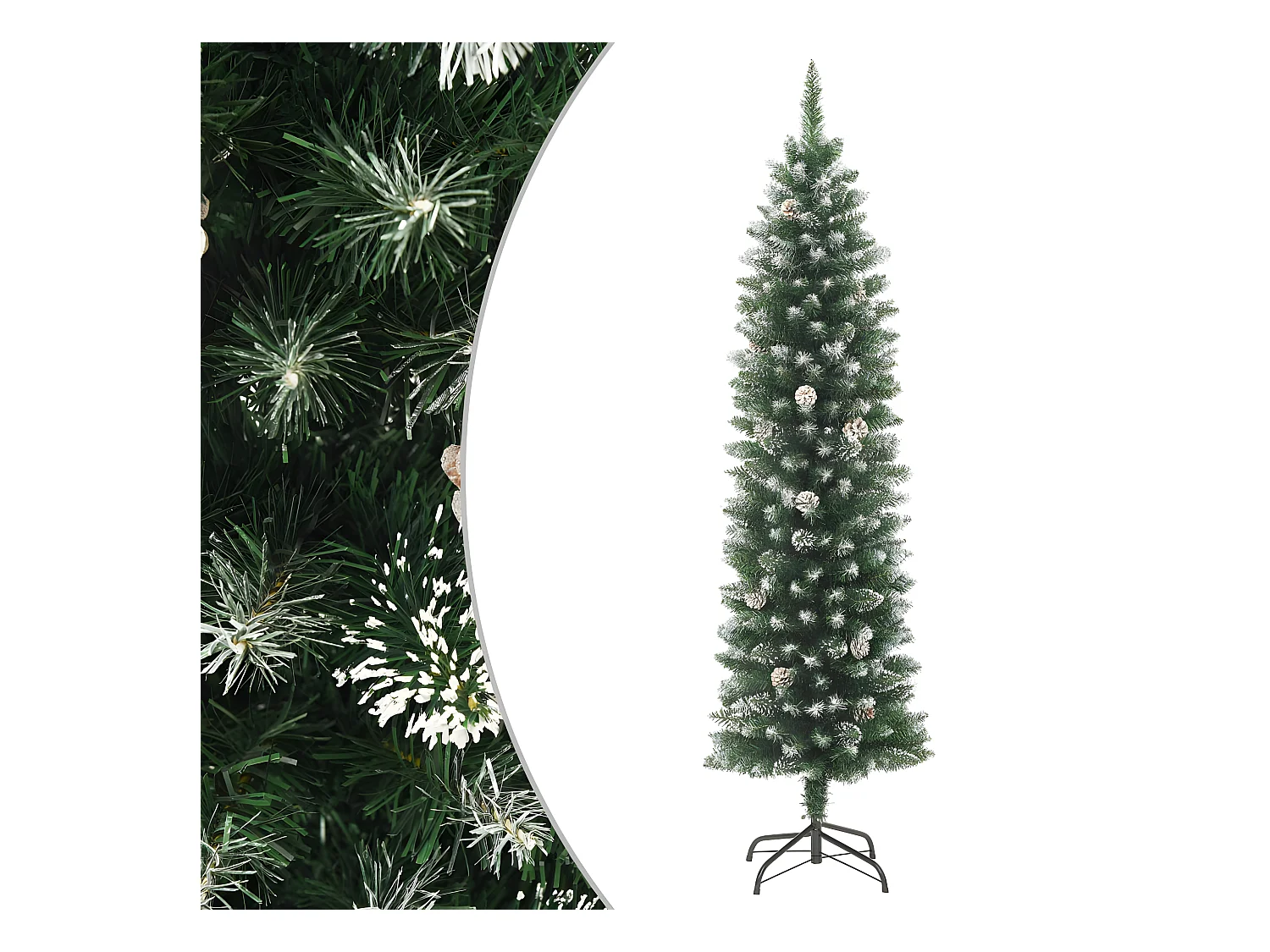 Sapin de No?l artificiel mince avec support 240 cm PVC