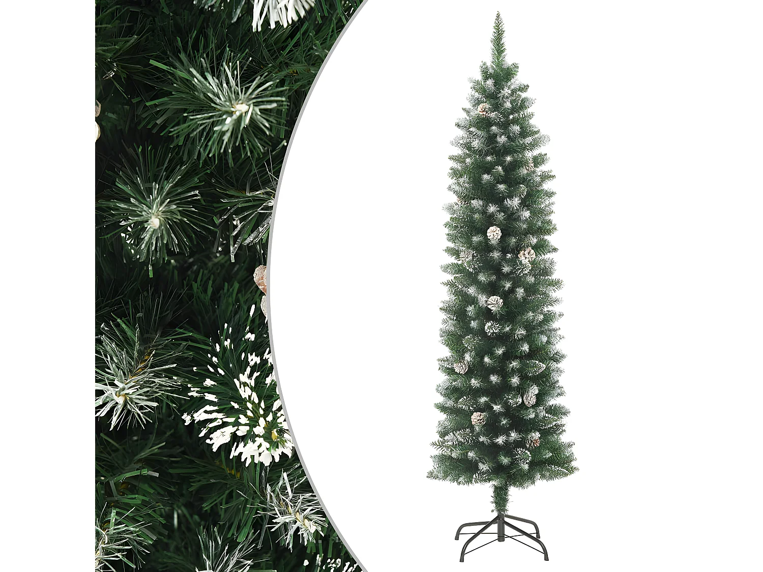 Sapin de No?l artificiel mince avec support 240 cm PVC