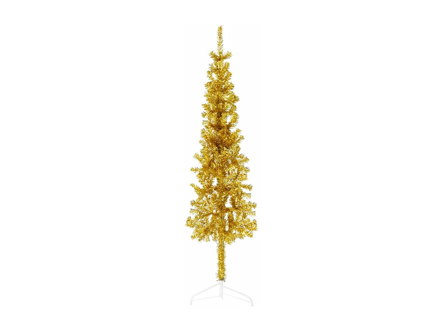 Demi sapin de No?l artificiel mince avec support Doré 120 cm