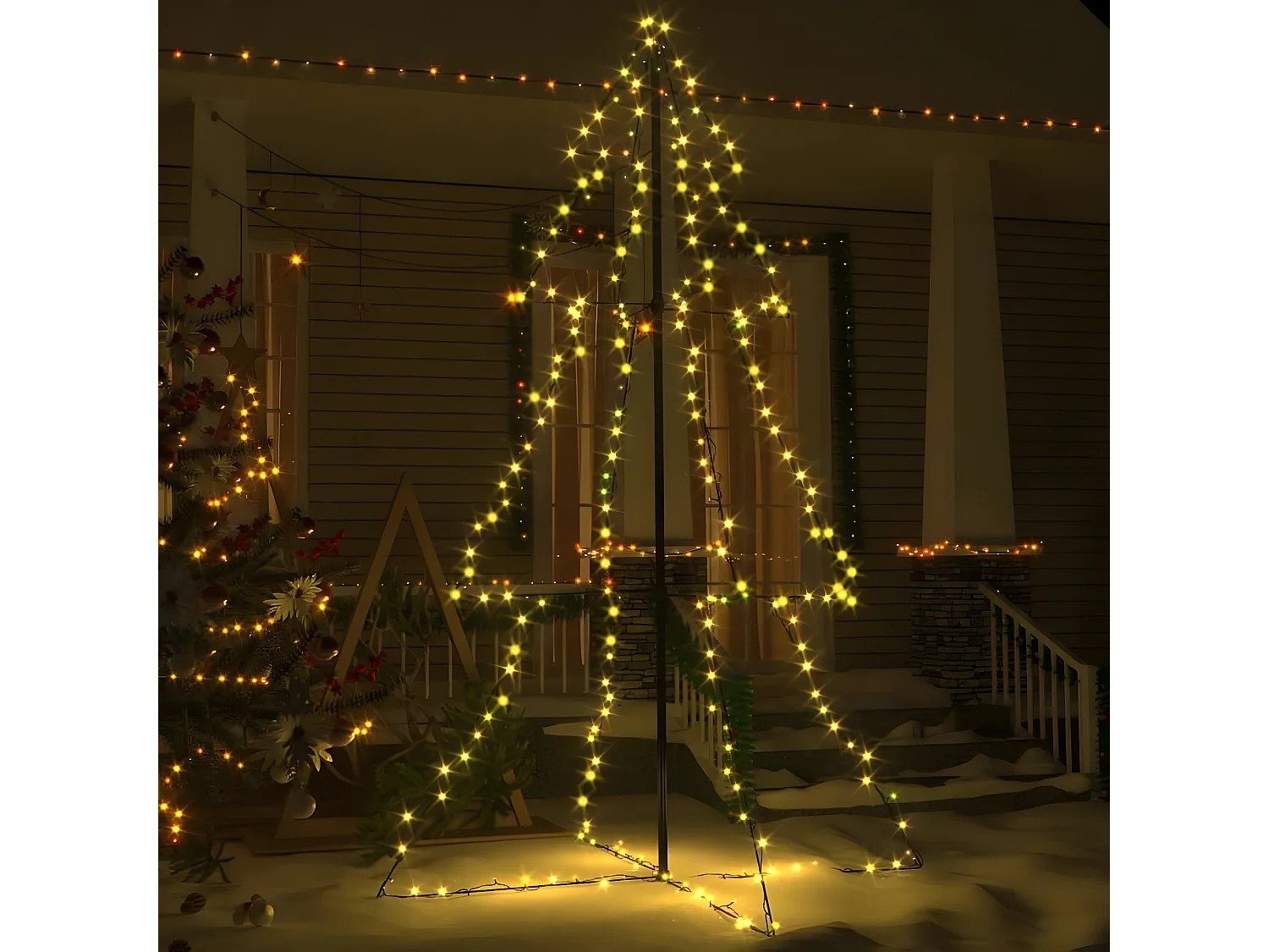 Albero di Natale 240 LED da interno/esterno 118x180 cm