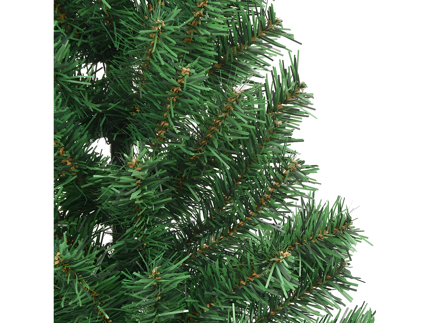 Meia árvore de Natal artificial com suporte verde 210 cm PVC