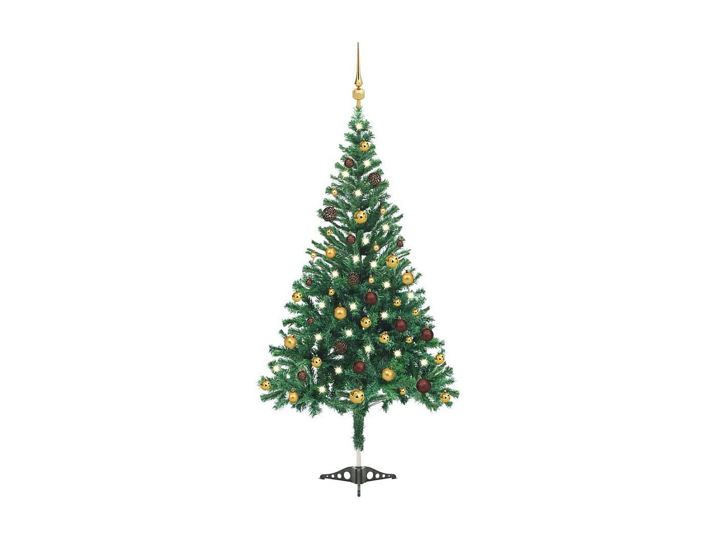 Albero di Natale artificiale/palline preilluminato 210 cm 910 rami