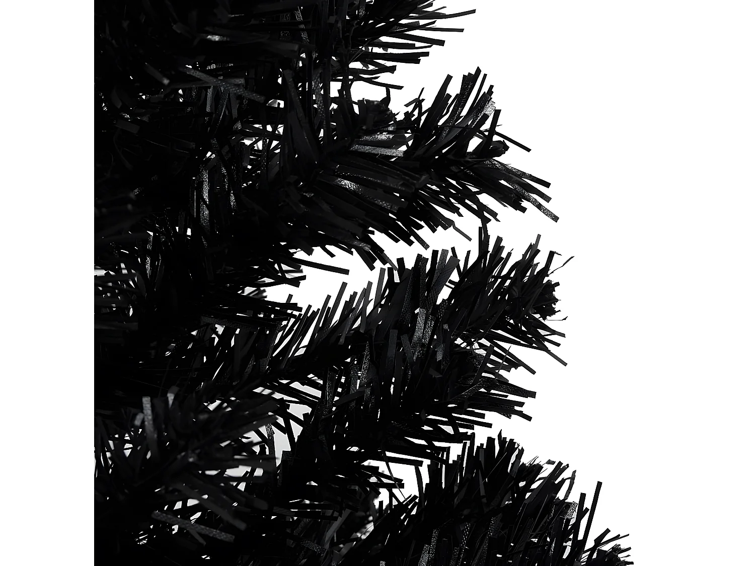 Arbre de No?l artificiel pré-éclairé et boules noir 240 cm PVC