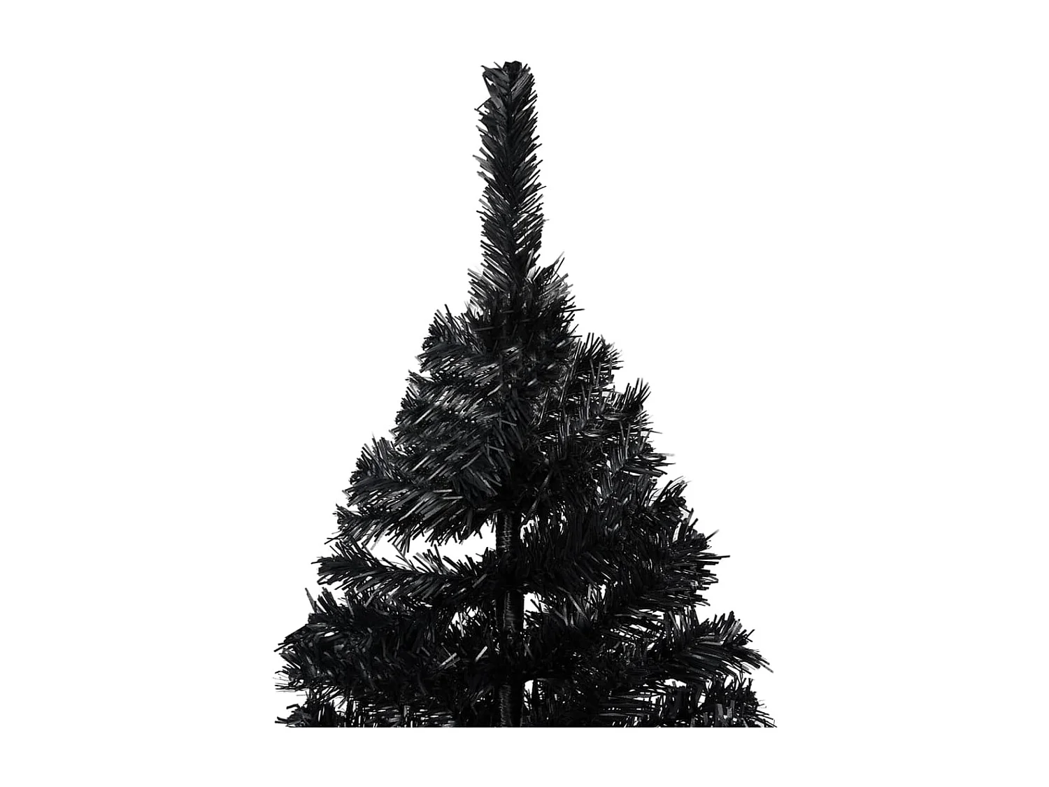 Arbre de No?l artificiel pré-éclairé et boules noir 240 cm PVC