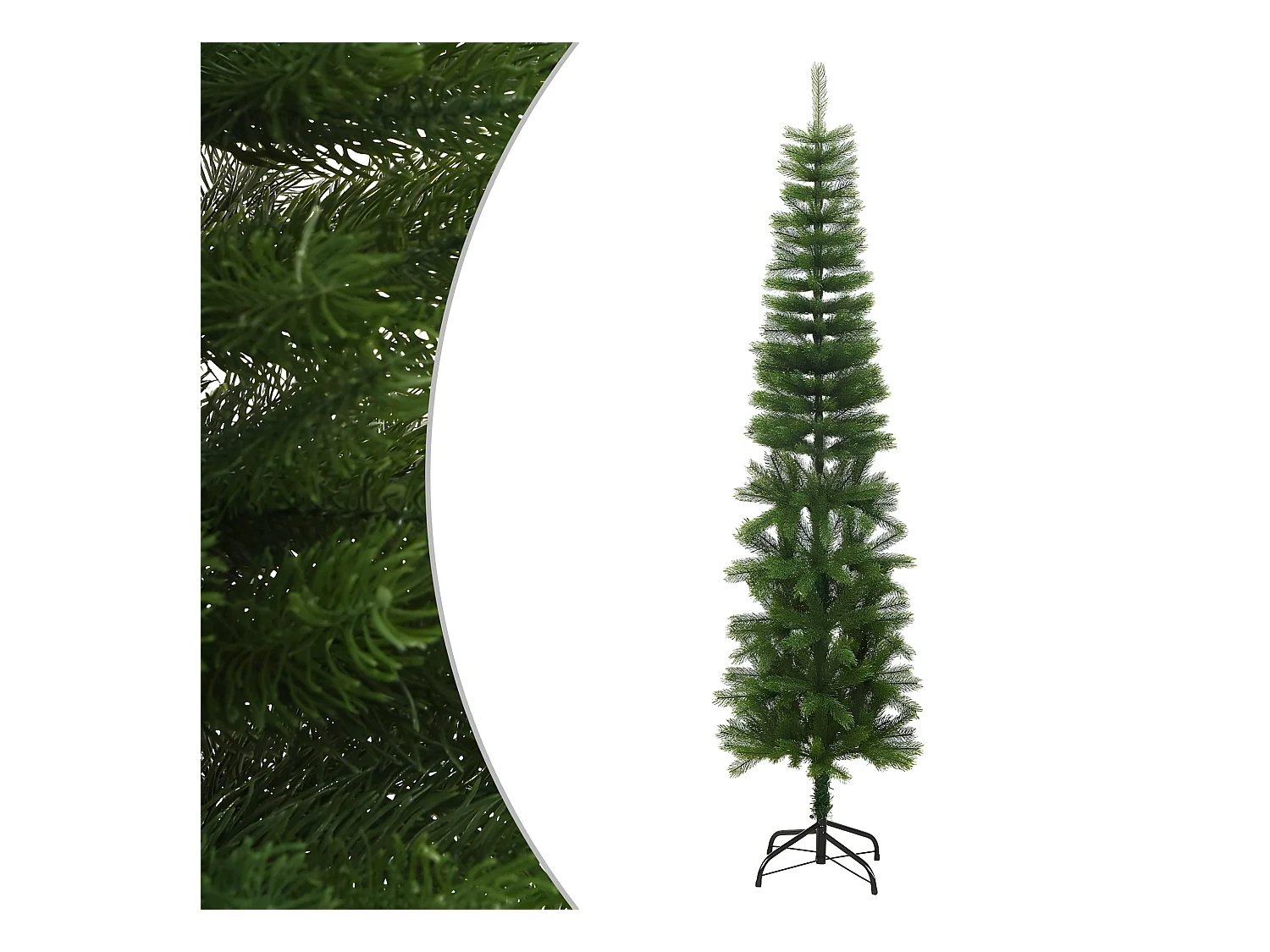 Dunne kunstkerstboom met standaard 240 cm PE