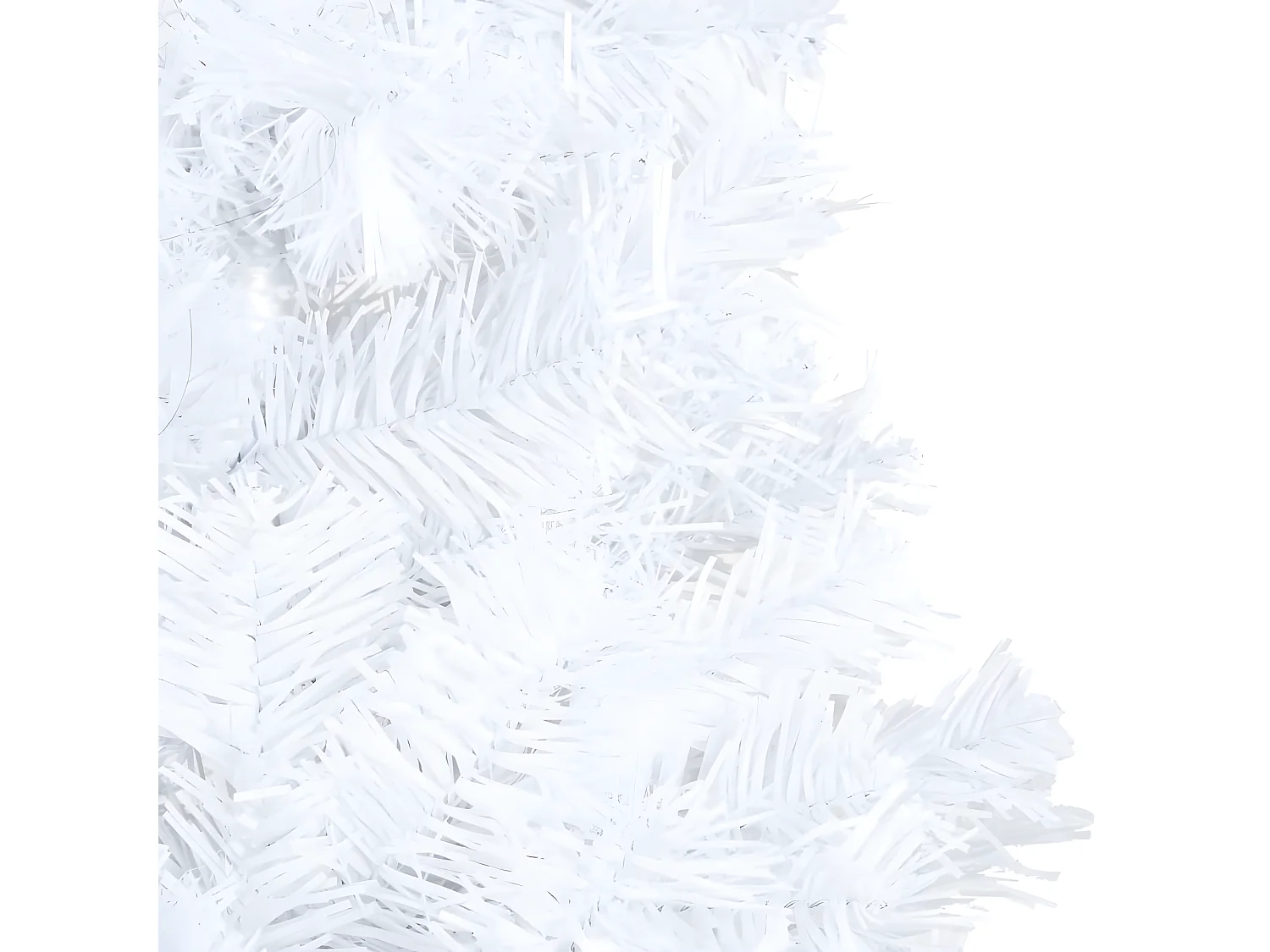 Árbol de Navidad artificial preiluminado y bolas de PVC blanco 150 cm