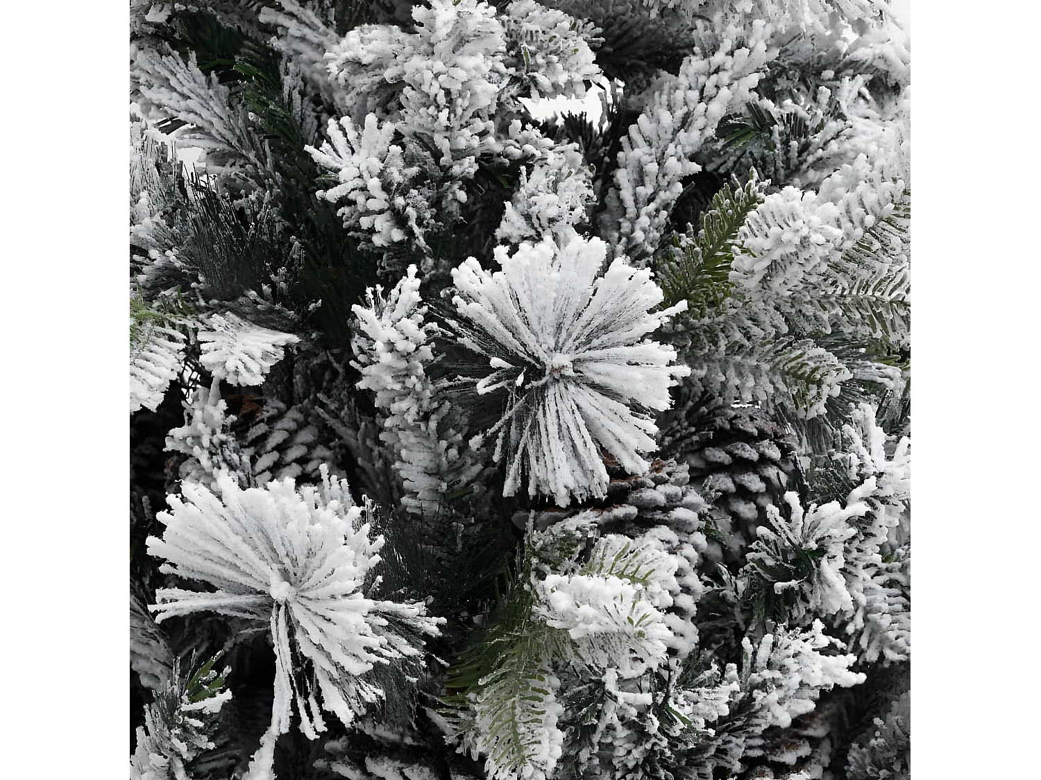 Sapin de No?l à flocons de neige et pommes de pin 225 cm PVC/PE