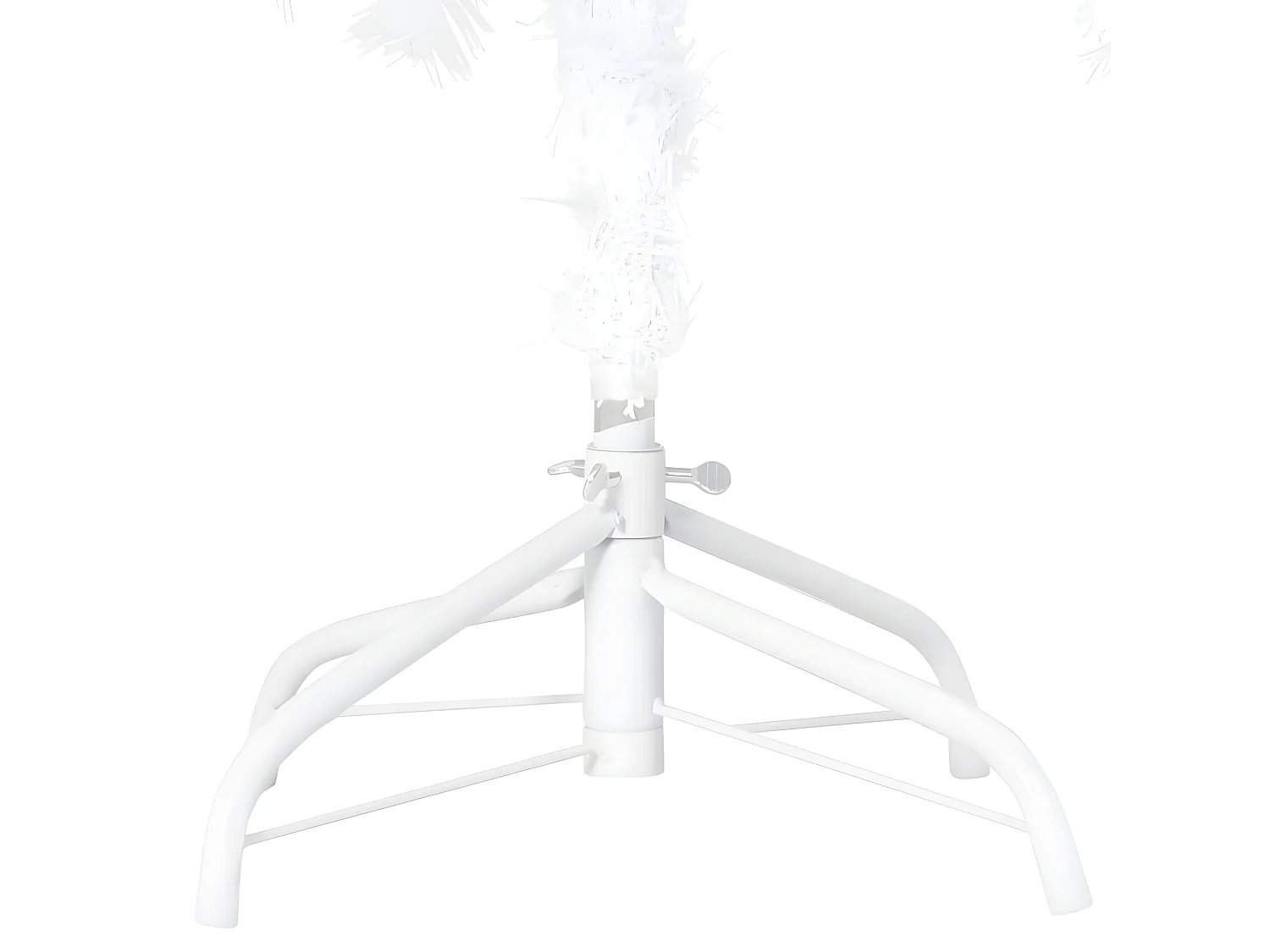 Arbre de No?l artificiel pré-éclairé et boules blanc 210 cm PVC