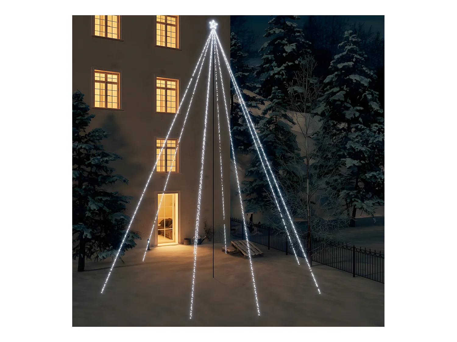 Lumières d'arbre de No?l Int/Extérieur 1300 LED blanc froid 8 m