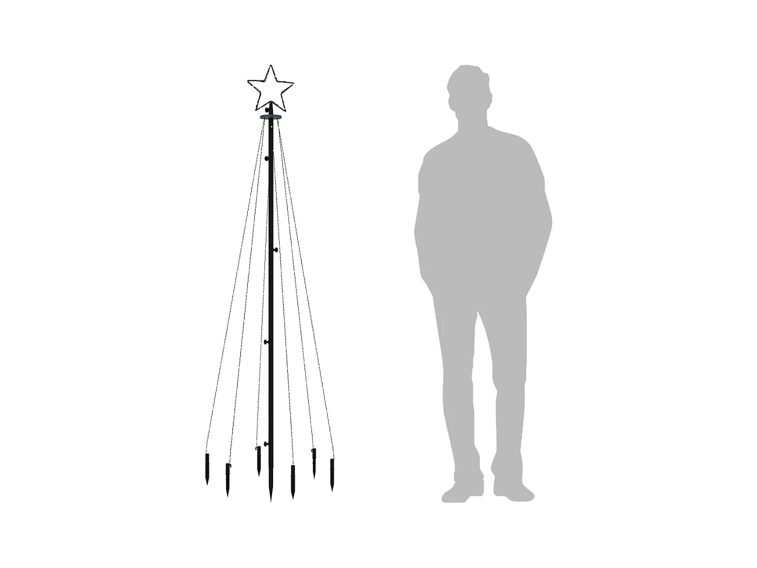 Weihnachtsbaum mit Stab Warmweiß 108 LED 180 cm