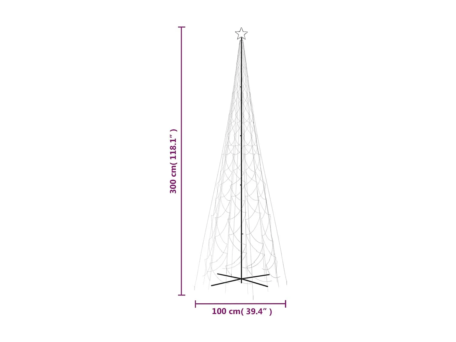 Albero di Natale 3000 LED Bianco freddo 230x800 cm