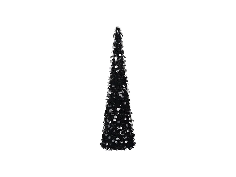 Sapin de No?l artificiel escamotable noir 150 cm PET