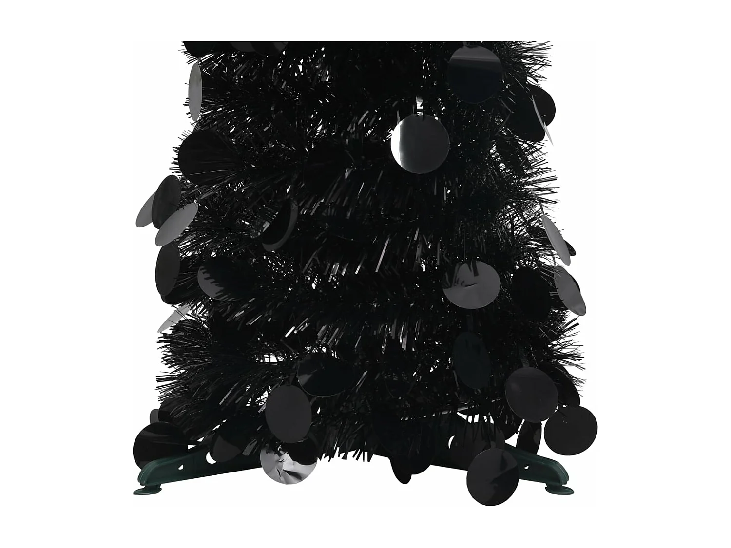 Sapin de No?l artificiel escamotable noir 150 cm PET