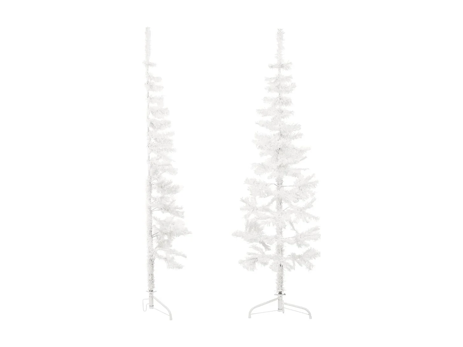 Albero di Natale artificiale mezzo sottile con supporto Bianco 150 cm