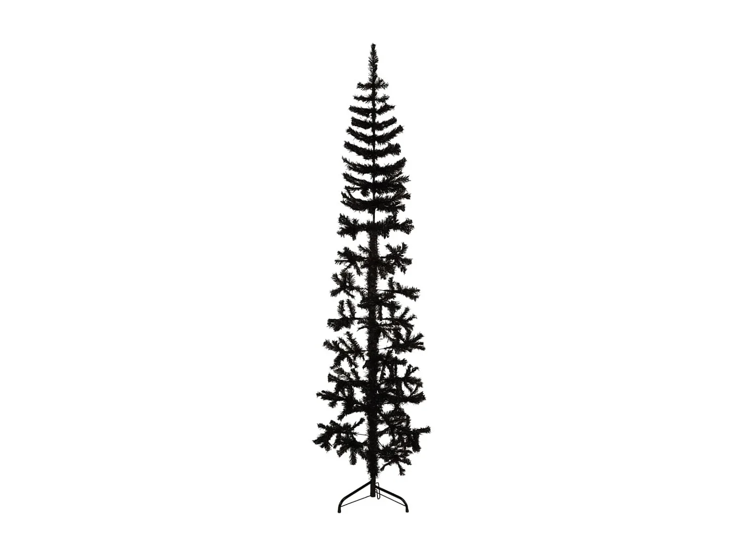 Albero di Natale artificiale mezzo sottile con supporto nero 180 cm