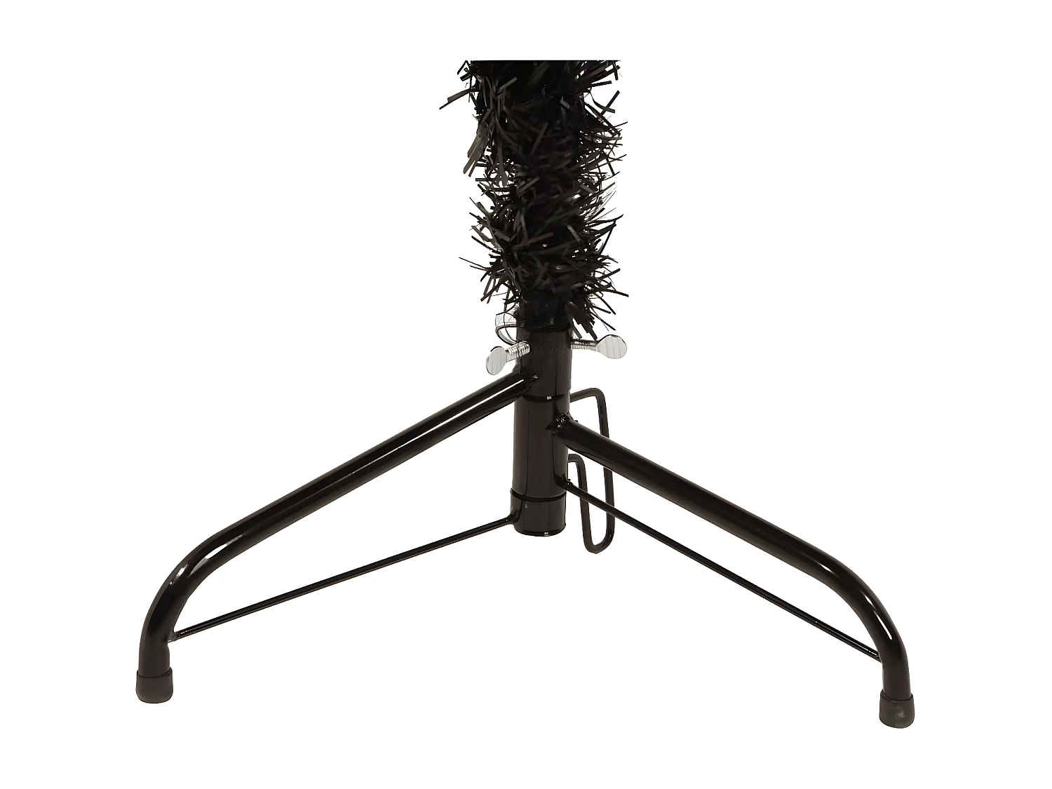 Demi sapin de No?l artificiel mince avec support Noir 180 cm