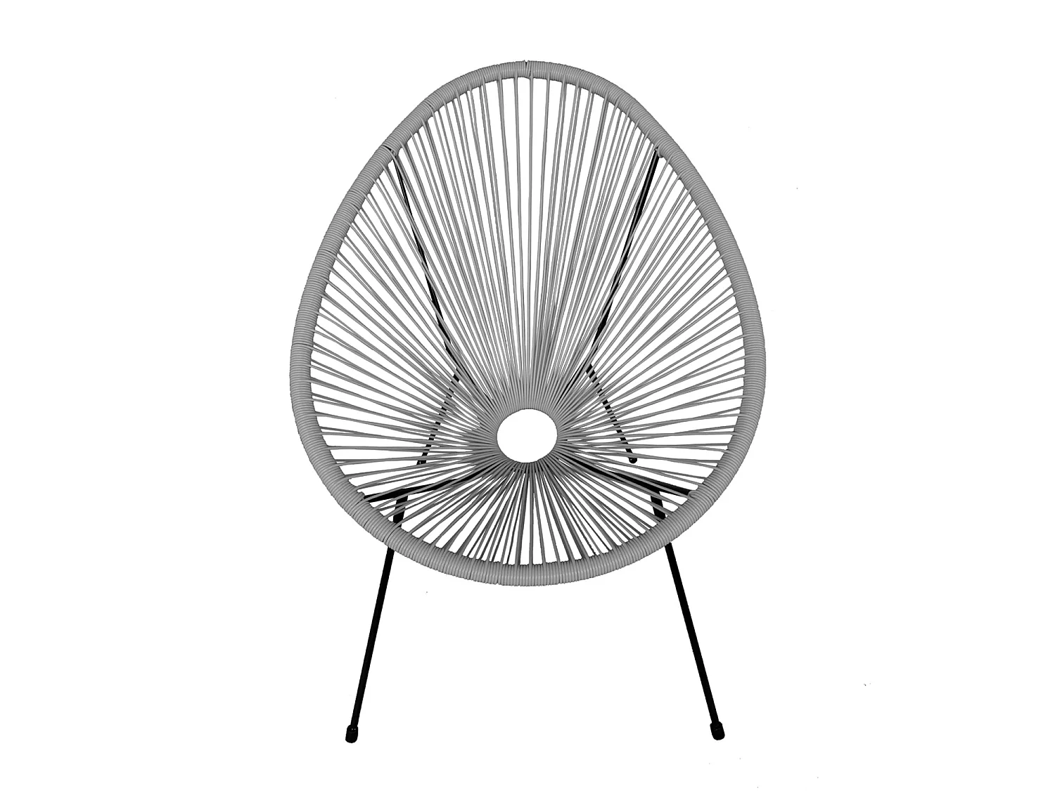 Lot de 2 fauteuils œuf ACAPULCO gris - HAPPY GARDEN