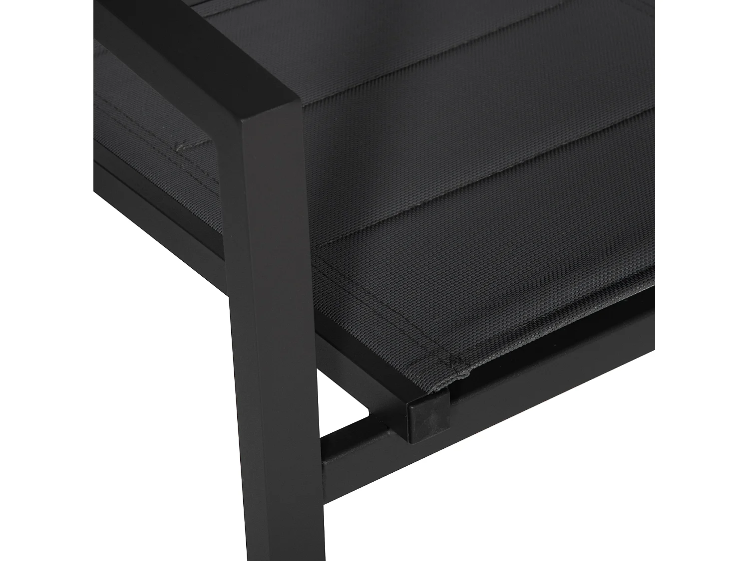 Set van 4 antraciet aluminium gestoffeerde stoelen - grijs textilene