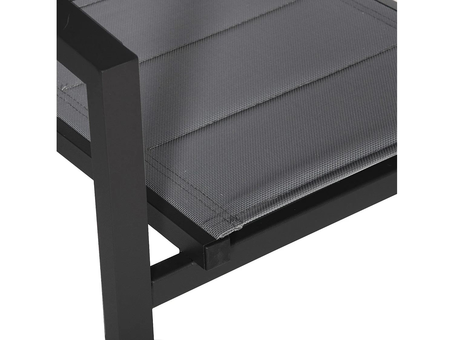 Lot de 6 chaises rembourrées en aluminium anthracite - textilène gris - HAPPY GARDEN